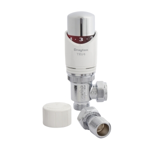 Drayton TRV4 15mm Angled TRV White/Chrome 07 05 0150