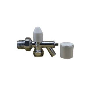 Plumbright 15mm Angled Manual Radiator Valve with Drain Off (3/4" Nut) M105-DC