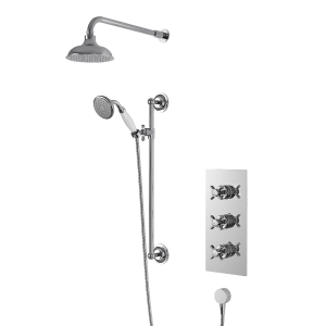 Heritage Dawlish Concealed Shower with Premium Fixed Head and Flexible Kit Chrome SDCDUAL03