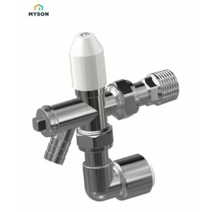 MYSON MATCHMATE 15mm LOCKSHIELD ANGLE CHROME DRAIN OFF C/W PUSHFIT 90 DEGREE ELBOW