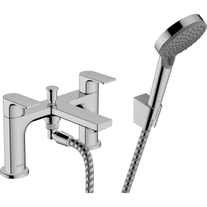 Hansgrohe Rebris E 2-Hole Rim Mounted Bath Mixer With Diverter Valve And Vernis Blend Hand Shower Vario Chrome (72481000)