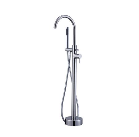 iflo Albany Floor Mounted Bath Filler & Hand Shower - Chrome
