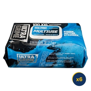 UltraGrime Pro Multi-use Cleaning Wet Cloth Wipes XXL+ (100 Thick Large Wipes) (Pack of 6) 5900PK