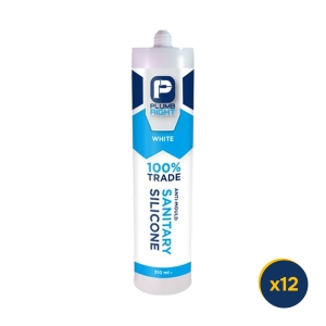 Plumbright Anti-Mould Plumbing Sanitary Silicone Sealant 310ml White (Pack of 12) PRSEALWHTPK